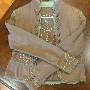 Miss Me Brown Embellished Jean Jacket